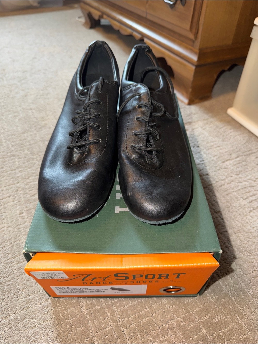 Women’s Black Leather Dance Shoes